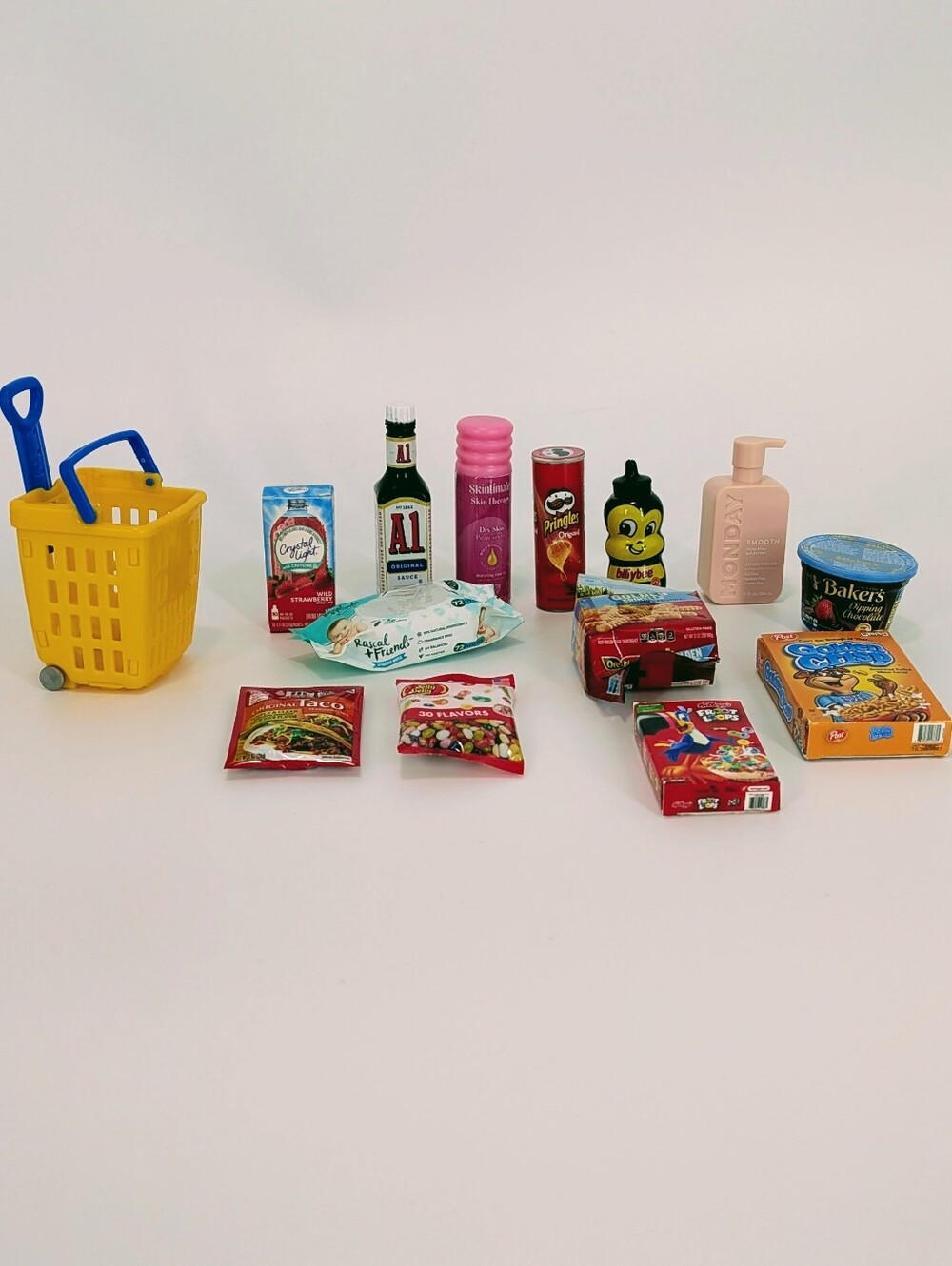 Zuru Mini Brands Toy Grocery Set with Yellow Shopping Basket